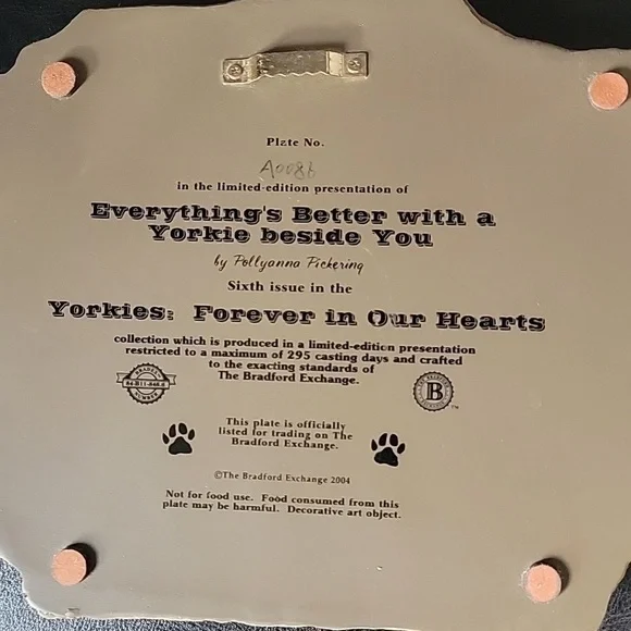Vintage 2004 Bradford Exchange Everything is Better with a Yorkie Beside You - Picture 3 of 3